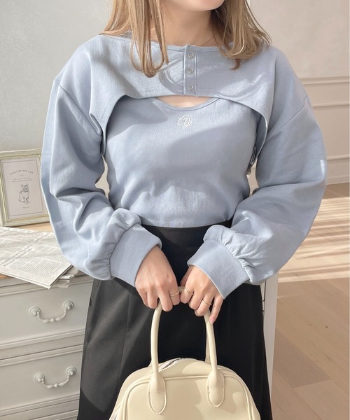 apres jour（アプレジュール）の「ロゴフロントオープンセット【ZOZOTOWN限定アイテム】（Tシャツ/カットソー・レディース・ライトピンク/アイボリー/ブルー/ブラック・X-LARGE/フリー）」の21枚目の写真
