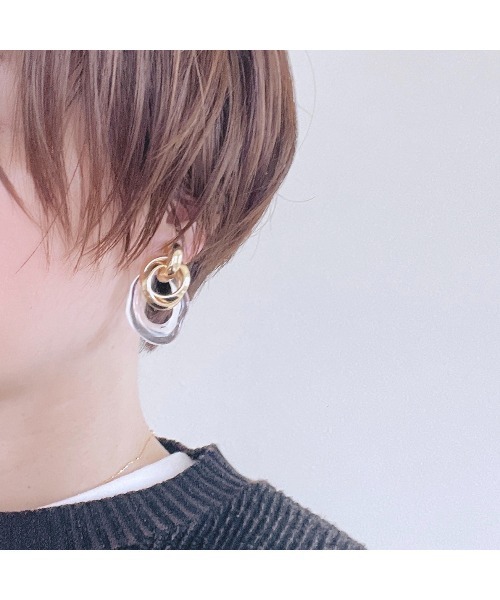 tone(トーン)の「【Agaro】No.245 2WAY メタルイヤリング フープイヤリング(MA)(イヤリング・レディース・ゴールド/その他/シルバー/その他2/その他3/その他1/その他4/その他5・FREE)」の9枚目の写真