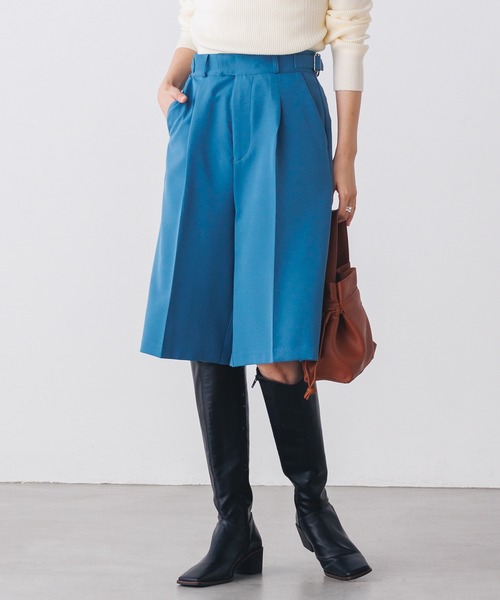 hunch（ハンチ）の「【ストレッチ】ひざ下丈バミューダパンツ（その他パンツ・レディース・グレイッシュベージュ/ブルー/ブラック・FREE）」の3枚目の写真