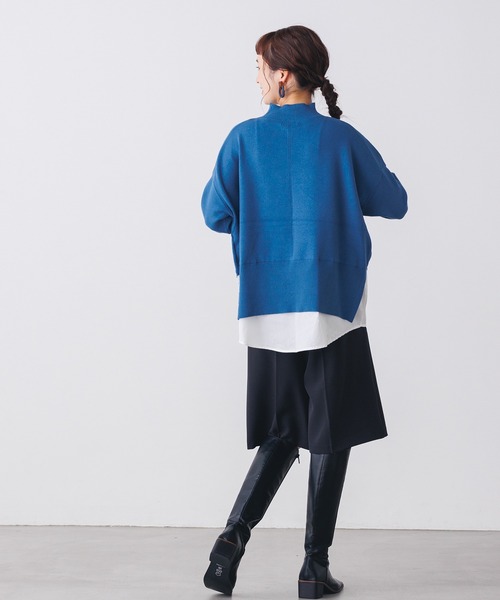 hunch（ハンチ）の「【ストレッチ】ひざ下丈バミューダパンツ（その他パンツ・レディース・グレイッシュベージュ/ブルー/ブラック・FREE）」の4枚目の写真