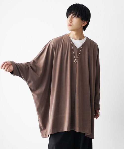 カンムリワシオーバーサイズポンチョ MinoriTY】もちもちビッグポンチョ メンズ 秋服 オーバーサイズ ルーズ