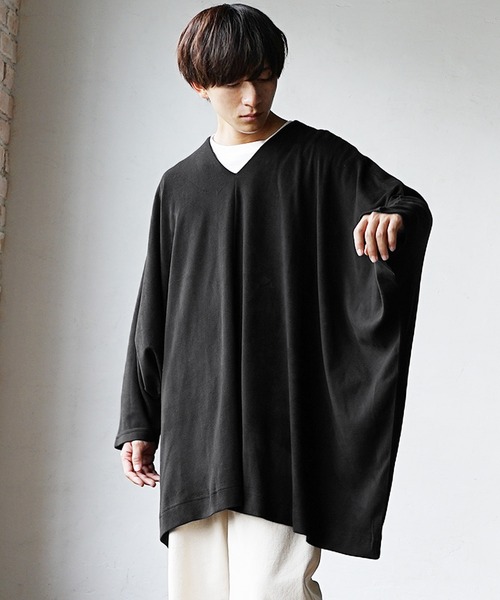 MinoriTY（マイノリティ）の「【MinoriTY】もちもちビッグポンチョ メンズ 秋服 オーバーサイズ ルーズフィット プルオーバー（ポンチョ・メンズ・ブラウン/ブラック/グレー・FREE）」の2枚目の写真