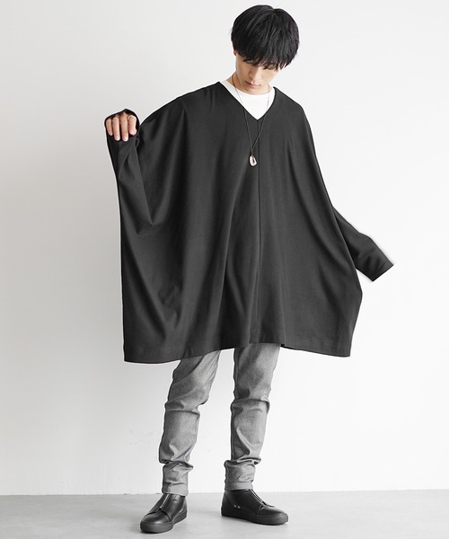 MinoriTY】もちもちビッグポンチョ メンズ 秋服 オーバーサイズ ルーズ