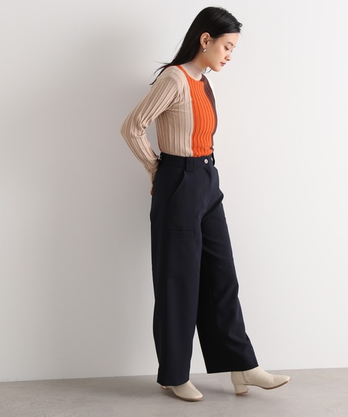 N.(N. Natural Beauty Basic)(エヌエヌナチュラルビューティーベーシック)の「◆カラーブロッキングハイネックリブニット(ニット/セーター・レディース・ホワイト系その他/ベージュ系その他/ネイビー系・MEDIUM)」の12枚目の写真