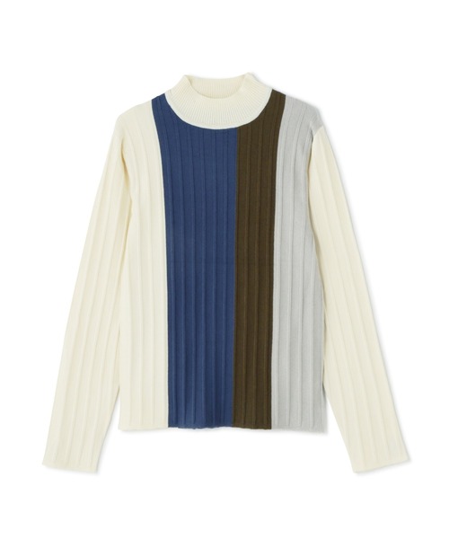 N.(N. Natural Beauty Basic)(エヌエヌナチュラルビューティーベーシック)の「◆カラーブロッキングハイネックリブニット(ニット/セーター・レディース・ホワイト系その他/ベージュ系その他/ネイビー系・MEDIUM)」の14枚目の写真