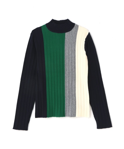 N.(N. Natural Beauty Basic)(エヌエヌナチュラルビューティーベーシック)の「◆カラーブロッキングハイネックリブニット(ニット/セーター・レディース・ホワイト系その他/ベージュ系その他/ネイビー系・MEDIUM)」の18枚目の写真