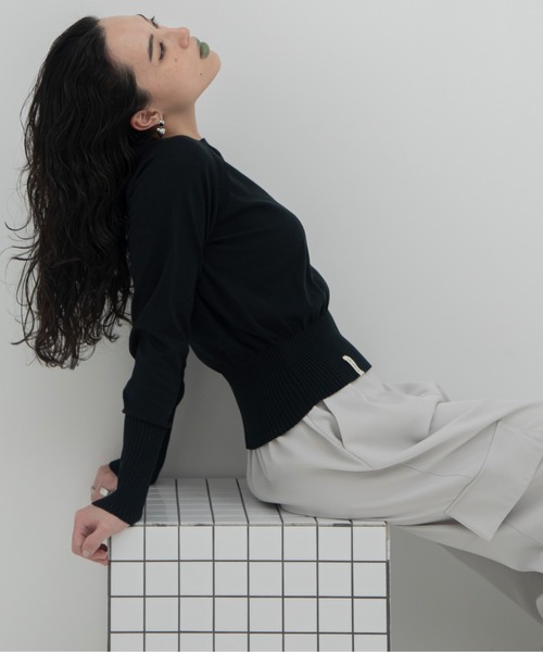 オリジナルピスネーム付きラグランカラーニット（ニット/セーター