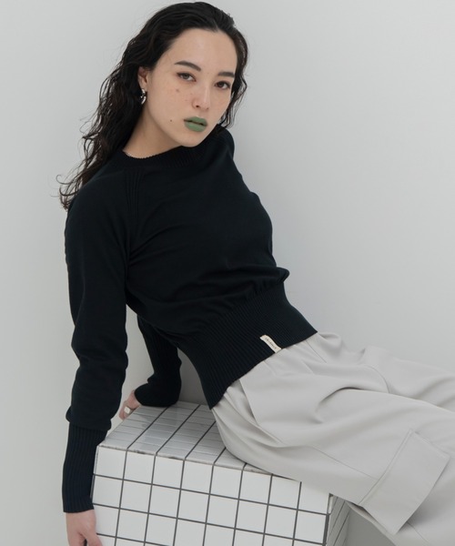 オリジナルピスネーム付きラグランカラーニット（ニット/セーター