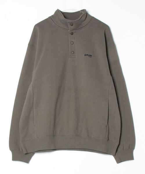 schott(ショット)の「Schott/ショット/SNAP SWEATSHIRT/スナップ スウェットシャツ(スウェット・メンズ・その他/キナリ/チャコール/オリーブ系・2XL/M/L/XL)」の1枚目の写真