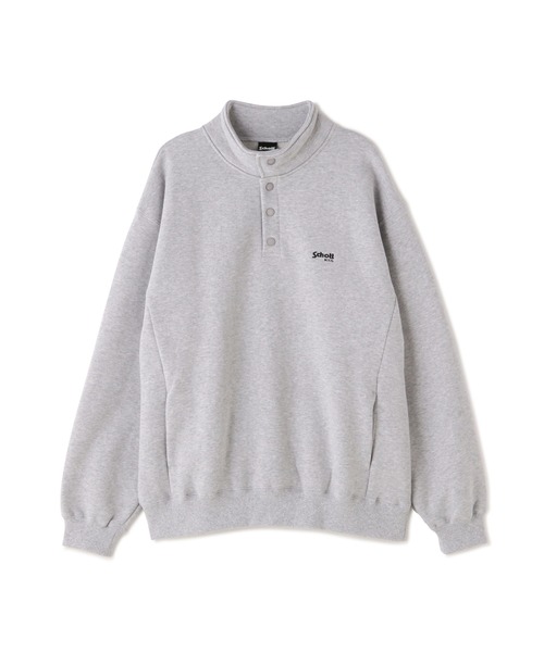 schott(ショット)の「Schott/ショット/SNAP SWEATSHIRT/スナップ スウェットシャツ(スウェット・メンズ・その他/キナリ/チャコール/オリーブ系・2XL/M/L/XL)」の4枚目の写真