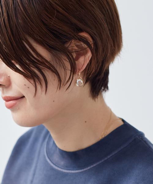 plage 美品 helena rohner ストーンピアス ゴールド ×クリア
