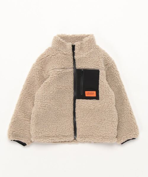 UNIVERSAL OVERALL（ユニバーサルオーバーオール）の「《UNIVERSAL OVERALL》KIDS BOA JACKET（ブルゾン・キッズ・チェック/レオパード/ベージュ・120/130/140/150/110）」の2枚目の写真