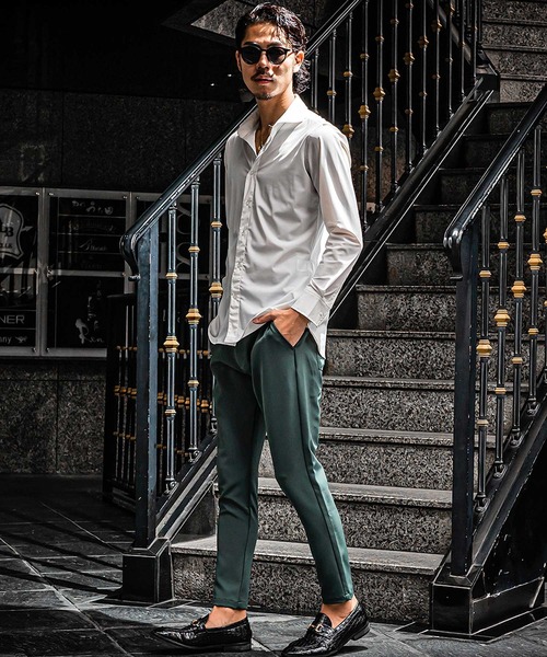 SOMEDIFF（サムディフ）の「【SOMEDIFF】ストレッチ テーパード アンクル スラックス パンツ メンズ（スラックス・メンズ・カーキ/ブラック/カモフラージュ・XL/M/L）」の9枚目の写真