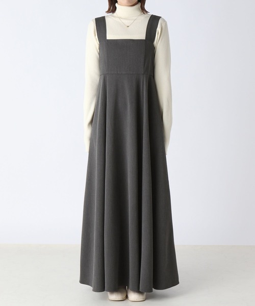 Heather（ヘザー）の「ヘリンボーンジャンスカ　176548（ジャンパースカート・レディース・チャコールグレー/ブラック・FREE）」の10枚目の写真