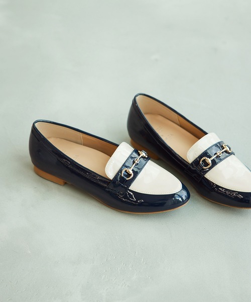 HARUTA（ハルタ）の「ROPE' PICNIC PASSAGE byHARUTA/エナメルビット付フラットローファー（ローファー・レディース・キナリ/ブルー系その他/ブラック・22.5cm/23.0cm/23.5cm/24.0cm/24.5cm）」の3枚目の写真