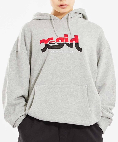 【新品・タグ付き】X-girl パーカー DISTRESSED SWEAT HD X-girl（エックスガール）の「ATHLETIC LOGO SWEAT HOODIE（パーカー
