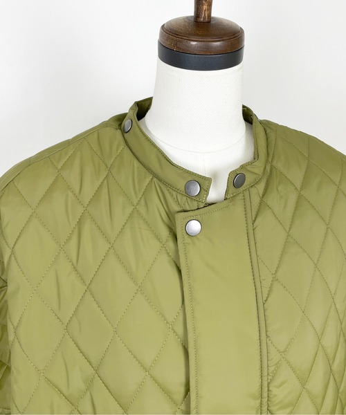 StyleSea（スタイルシー）の「2WAYキルティングスナップロングコート（ミリタリージャケット・レディース・オリーブ/ブラック・MEDIUM）」の5枚目の写真