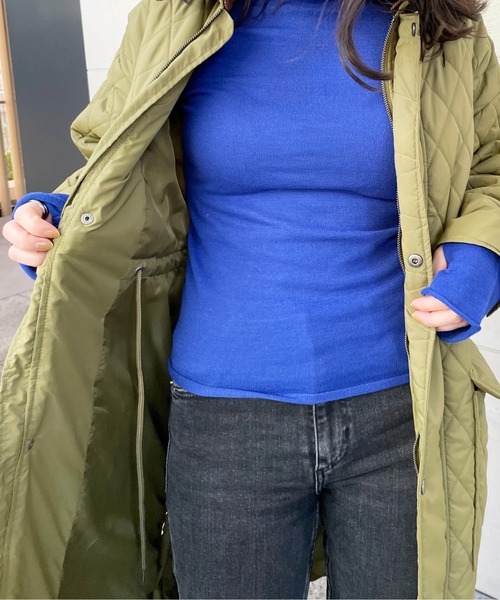 StyleSea（スタイルシー）の「2WAYキルティングスナップロングコート（ミリタリージャケット・レディース・オリーブ/ブラック・MEDIUM）」の15枚目の写真