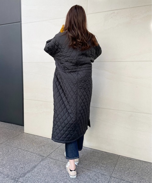 StyleSea（スタイルシー）の「2WAYキルティングスナップロングコート（ミリタリージャケット・レディース・オリーブ/ブラック・MEDIUM）」の19枚目の写真