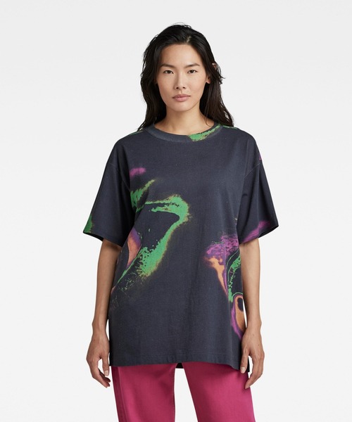 G-Star Moto Slim U-Neck Top – Maglietta Donna, Scollo A U, Vestibilità Slim