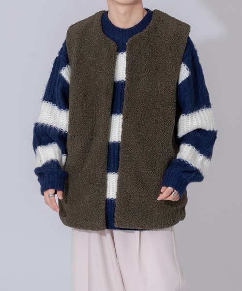 ONCILY(オンシェリー)の「BOA VEST / ボア中綿ベスト(ベスト・メンズ・ブラック/ブラウン/カーキ・MEDIUM/LARGE)」の3枚目の写真