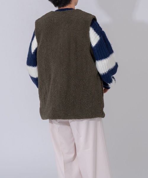 ONCILY(オンシェリー)の「BOA VEST / ボア中綿ベスト(ベスト・メンズ・ブラック/ブラウン/カーキ・MEDIUM/LARGE)」の16枚目の写真