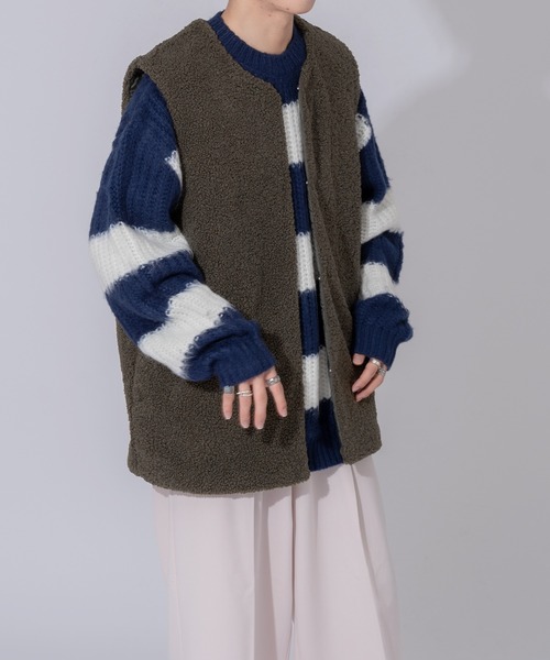 ONCILY(オンシェリー)の「BOA VEST / ボア中綿ベスト(ベスト・メンズ・ブラック/ブラウン/カーキ・MEDIUM/LARGE)」の8枚目の写真