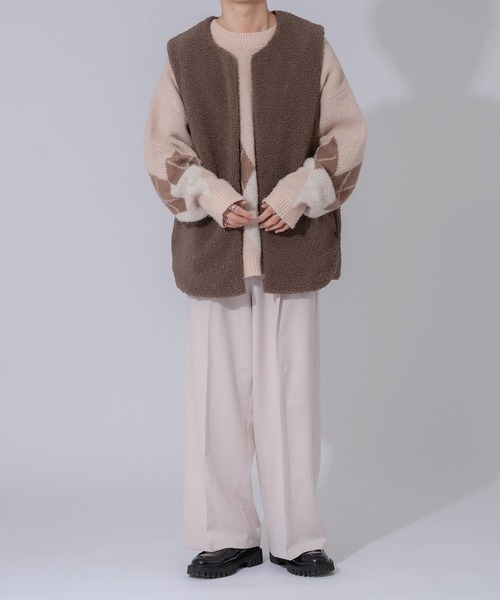 ONCILY(オンシェリー)の「BOA VEST / ボア中綿ベスト(ベスト・メンズ・ブラック/ブラウン/カーキ・MEDIUM/LARGE)」の14枚目の写真