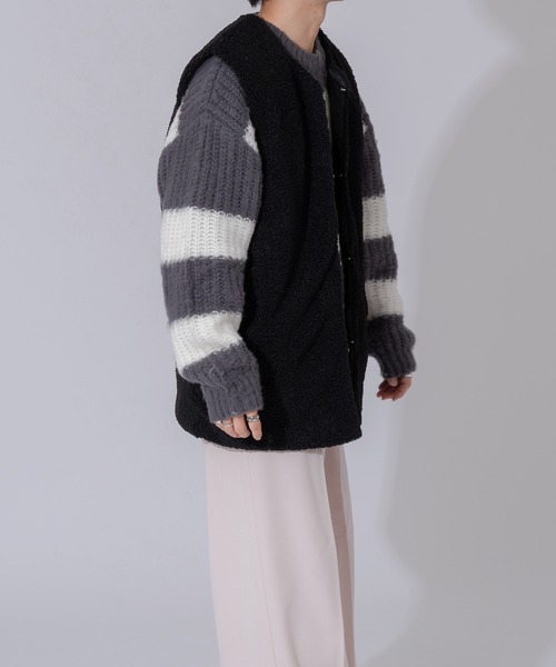 ONCILY(オンシェリー)の「BOA VEST / ボア中綿ベスト(ベスト・メンズ・ブラック/ブラウン/カーキ・MEDIUM/LARGE)」の15枚目の写真