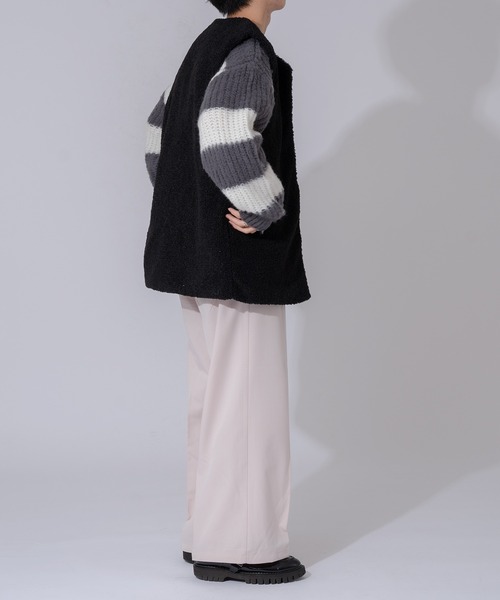 ONCILY(オンシェリー)の「BOA VEST / ボア中綿ベスト(ベスト・メンズ・ブラック/ブラウン/カーキ・MEDIUM/LARGE)」の19枚目の写真