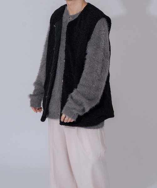 ONCILY(オンシェリー)の「BOA VEST / ボア中綿ベスト(ベスト・メンズ・ブラック/ブラウン/カーキ・MEDIUM/LARGE)」の22枚目の写真