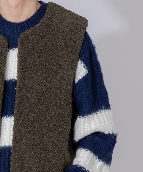 ONCILY(オンシェリー)の「BOA VEST / ボア中綿ベスト(ベスト・メンズ・ブラック/ブラウン/カーキ・MEDIUM/LARGE)」の13枚目の写真