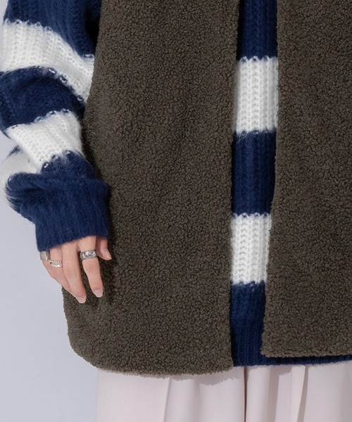 ONCILY(オンシェリー)の「BOA VEST / ボア中綿ベスト(ベスト・メンズ・ブラック/ブラウン/カーキ・MEDIUM/LARGE)」の5枚目の写真