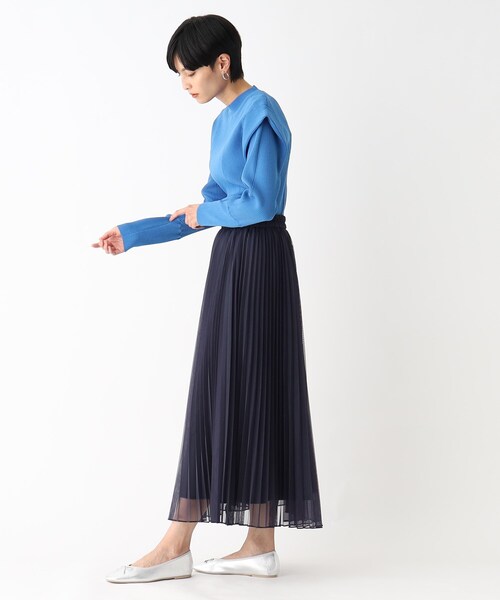 OPAQUE.CLIP(オペークドットクリップ)の「◆チュールプリーツフレアスカート(スカート・レディース・ライトベージュ/ネイビー/グレー・38/40)」の15枚目の写真