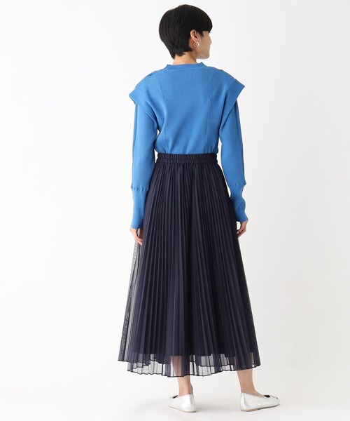 OPAQUE.CLIP(オペークドットクリップ)の「◆チュールプリーツフレアスカート(スカート・レディース・ライトベージュ/ネイビー/グレー・38/40)」の16枚目の写真