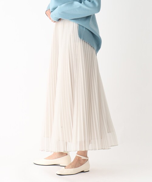 OPAQUE.CLIP(オペークドットクリップ)の「◆チュールプリーツフレアスカート(スカート・レディース・ライトベージュ/ネイビー/グレー・38/40)」の19枚目の写真
