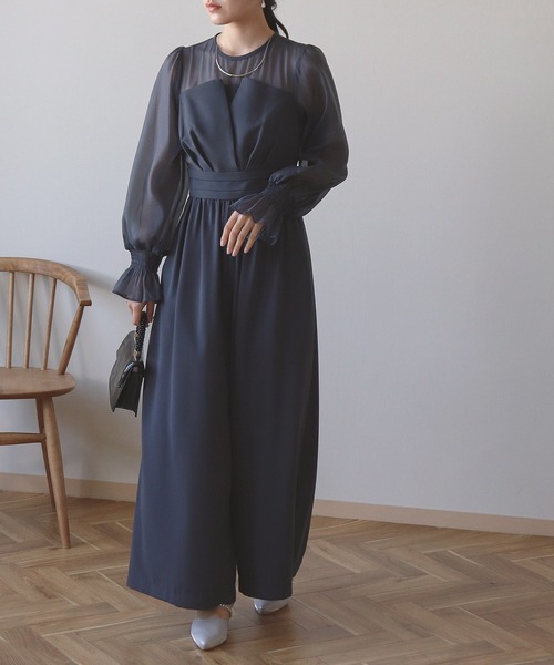 kana ボリュームパフスリーブオールインワンパンツ パーティ　ドレス Kana（カナ）の「ボリューム パフスリーブ オールインワンパンツ