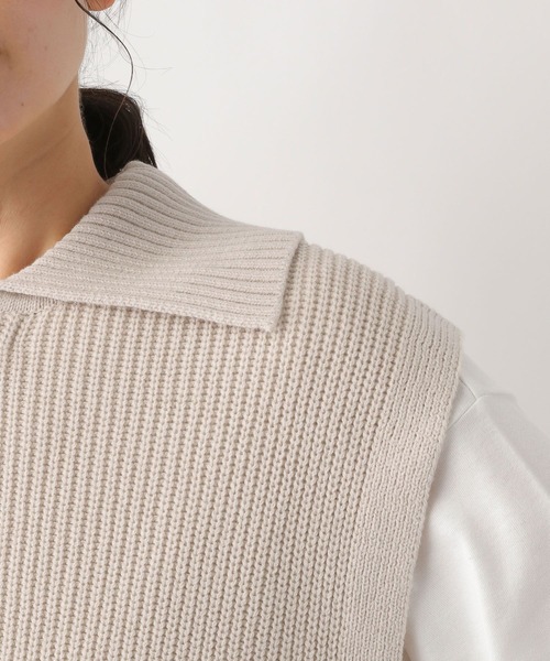 LEPSIM（レプシィム）の「マタニティ／7ゲージハーフジップベスト　178907（マタニティウェア/グッズ・レディース・ピンク/ネイビー/グレイッシュベージュ・FREE）」の19枚目の写真