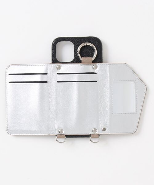 ensemble(皮革ブランド)(アンサンブル)の「ensemble PORTEバイカラー 鏡 カードケース付きiPhoneケース (ベルト無し)(スマホケース/カバー・レディース・グレー/ブラック/ベージュ/ライトグレー/ホワイト・6/4/7/5/3/12/10/13)」の15枚目の写真