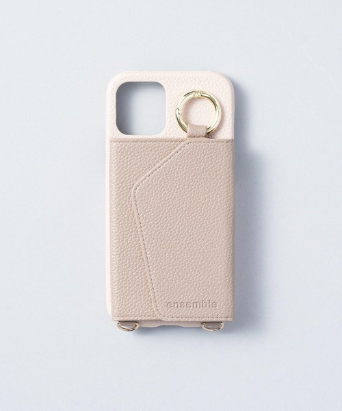 ensemble(皮革ブランド)(アンサンブル)の「ensemble PORTEバイカラー 鏡 カードケース付きiPhoneケース (ベルト無し)(スマホケース/カバー・レディース・グレー/ブラック/ベージュ/ライトグレー/ホワイト・6/4/7/5/3/12/10/13)」の5枚目の写真