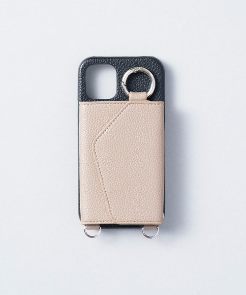 ensemble(皮革ブランド)(アンサンブル)の「ensemble PORTEバイカラー 鏡 カードケース付きiPhoneケース (ベルト無し)(スマホケース/カバー・レディース・グレー/ブラック/ベージュ/ライトグレー/ホワイト・6/4/7/5/3/12/10/13)」の22枚目の写真