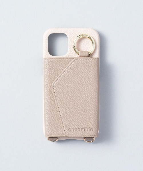 ensemble(皮革ブランド)(アンサンブル)の「ensemble PORTEバイカラー 鏡 カードケース付きiPhoneケース (ベルト無し)(スマホケース/カバー・レディース・グレー/ブラック/ベージュ/ライトグレー/ホワイト・6/4/7/5/3/12/10/13)」の11枚目の写真