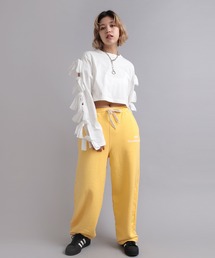 R4059 ルーズインレイワイドスウェットパンツ