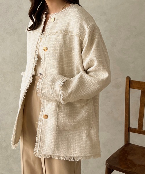 apres jour clair】ツイードジャケット【ZOZOTOWN限定アイテム】（ノー