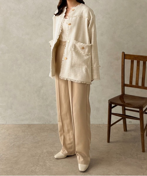 新品】aere sheer tumbler jacket 36 ベージュ 新品】aere sheer