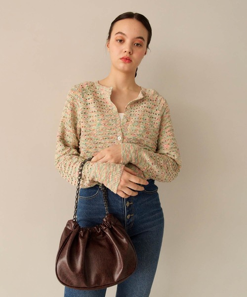 TINA：JOJUN（ティーナジョジュン）の「フェイクレザー ギャザーバッグ TINA：JOJUN（ハンドバッグ・レディース・オレンジ系その他/ブラウン・F）」の11枚目の写真