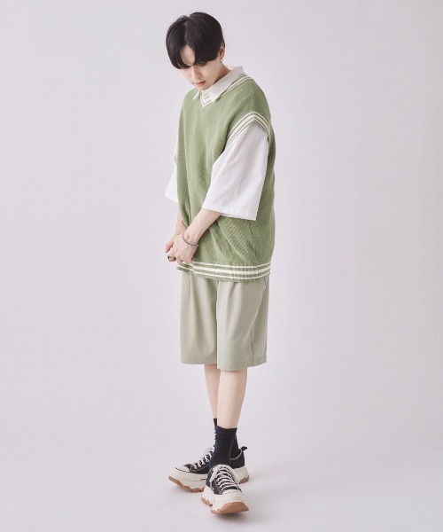EDEL(エーデル)の「EDEL - タックワイドハーフパンツ(その他パンツ・メンズ・ミント/アイボリー/ブラック・MEDIUM/LARGE)」の7枚目の写真