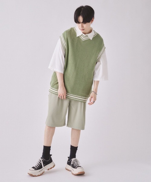 EDEL(エーデル)の「EDEL - タックワイドハーフパンツ(その他パンツ・メンズ・ミント/アイボリー/ブラック・MEDIUM/LARGE)」の8枚目の写真