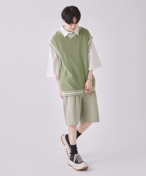 EDEL(エーデル)の「EDEL - タックワイドハーフパンツ(その他パンツ・メンズ・ミント/アイボリー/ブラック・MEDIUM/LARGE)」の9枚目の写真