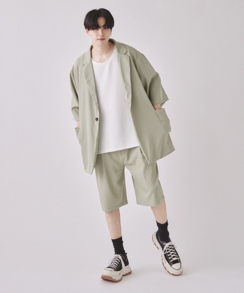 EDEL(エーデル)の「EDEL - タックワイドハーフパンツ(その他パンツ・メンズ・ミント/アイボリー/ブラック・MEDIUM/LARGE)」の10枚目の写真